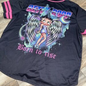 Betty Boop baseball Jersey Women 2XL Born To Rise' Angel Betty Boop !‎